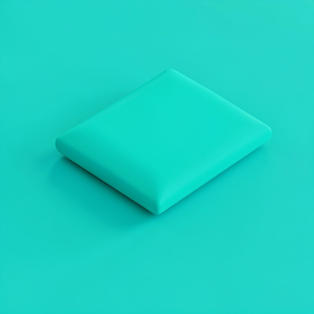 Sağlık temalı, sakin ve bilgilendirici atmosferi olan izometrik 3D sahne; yumuşak camgöbeği ve koyu yeşil tonlarda tıbbi ikonlar.